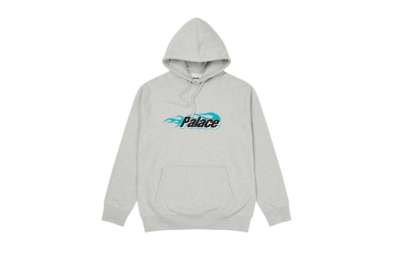 Palace P-Flames Hood Grey Marl Men's - FW20 - US