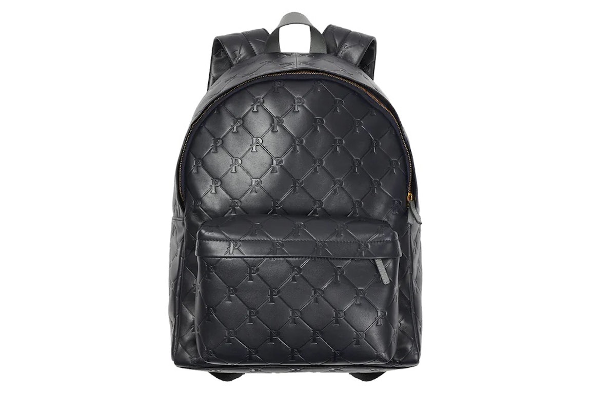Pre-owned Palace Pal-m-gram Leather Backpack Midnight Blue