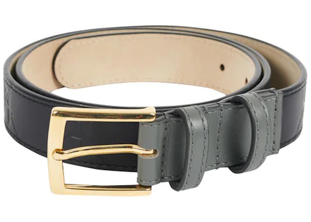 Pre-owned Palace Pal-m-gram Leather Belt Midnight Blue