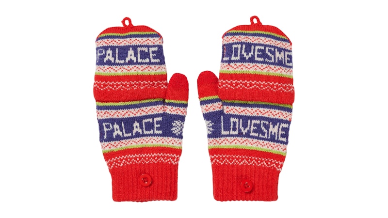Palace Loves Me Knitted Gloves Red Men's - SS26 - US