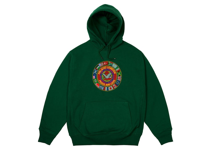 Pre-owned Palace Men's Nations Hoodie In Racey Green