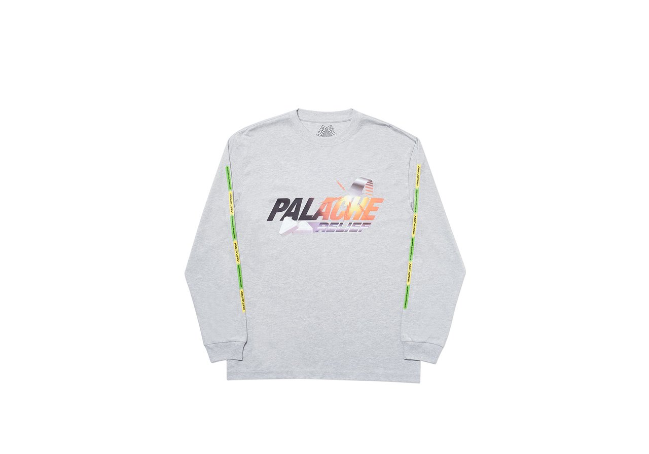 Palace Palache Longsleeve Grey Marl Men's - SS20 - US