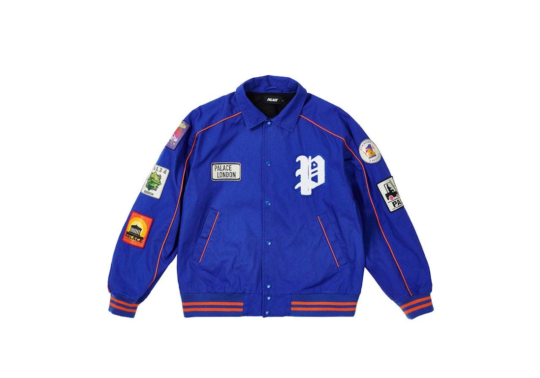 Pre-owned Palace Patches Cotton Bomber Royal Blue