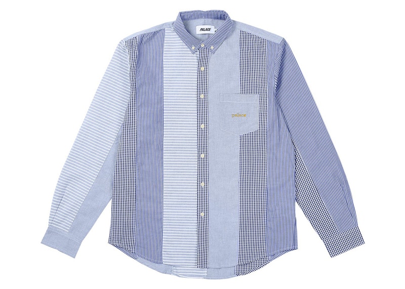 Palace Patchwork Stripe Shirt Blue