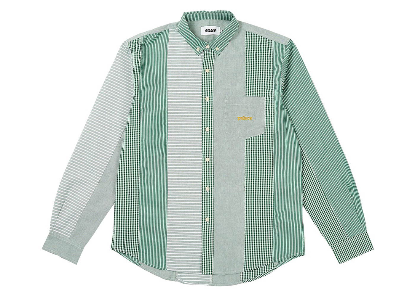 Palace Patchwork Stripe Shirt Green メンズ - SS24 - JP