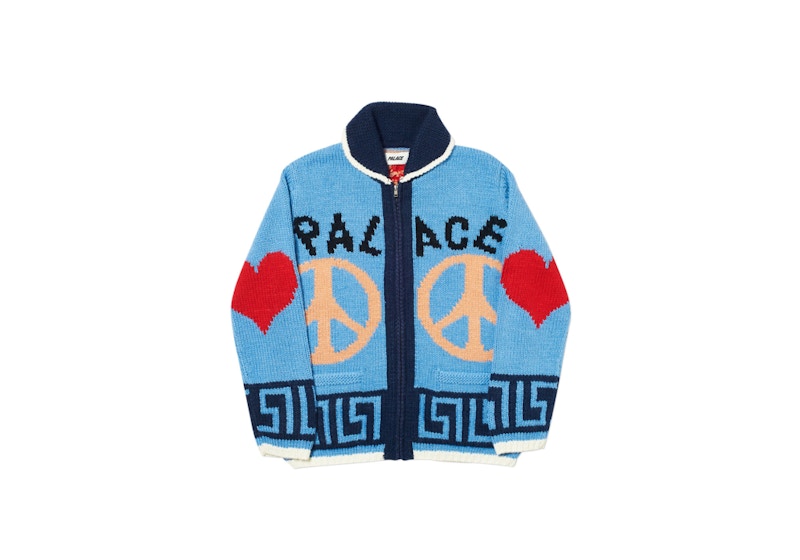 Palace Peace Out Knit Blue Men's - FW18 - US