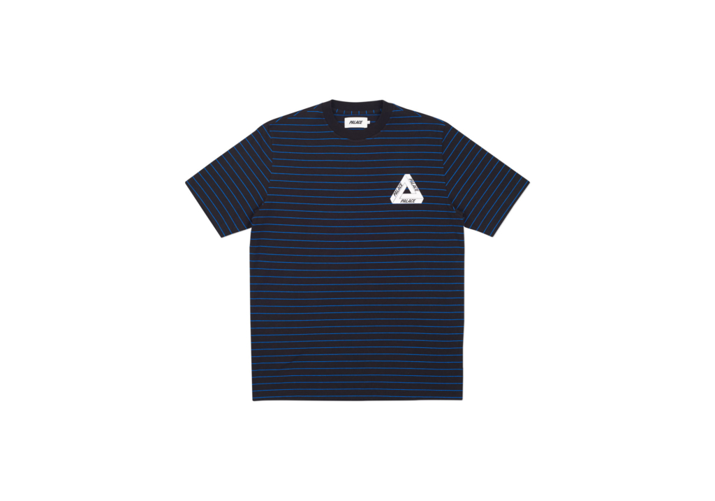 Palace Petit Stripe 220 T-Shirt Black/Cyan メンズ - Autumn 2017 - JP