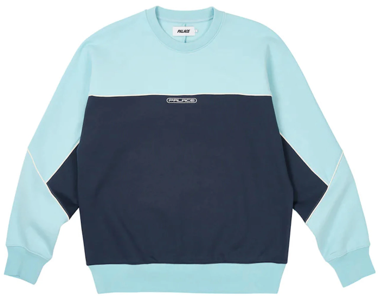 Palace Piped Crew Crystalised Blue Men's - FW23 - US