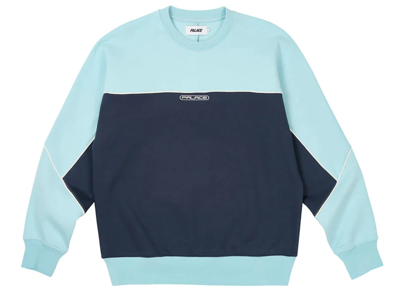 Palace Piped Crew Crystalised Blue Men's - FW23 - US