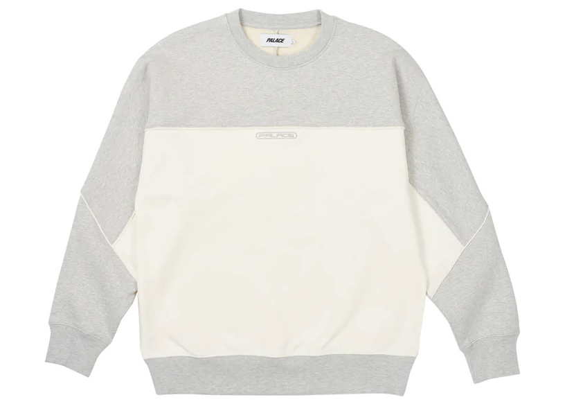 Palace Piped Crew Grey Marl Men's - FW23 - US