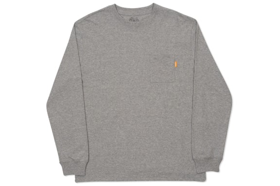 Palace Pocket L/S T-Shirt Grey Marl