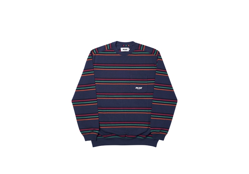 Palace Flag Stripe Crew Navy - SS22 Men's - US