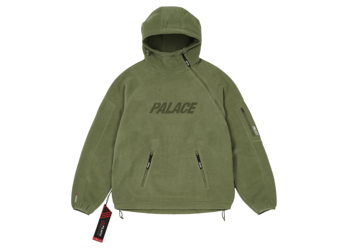 Palace Polartec Venter Hood Jacket Olive Men's - FW22 - US