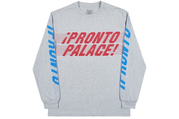 Palace Pronto Longsleeve T-Shirt Grey Marl