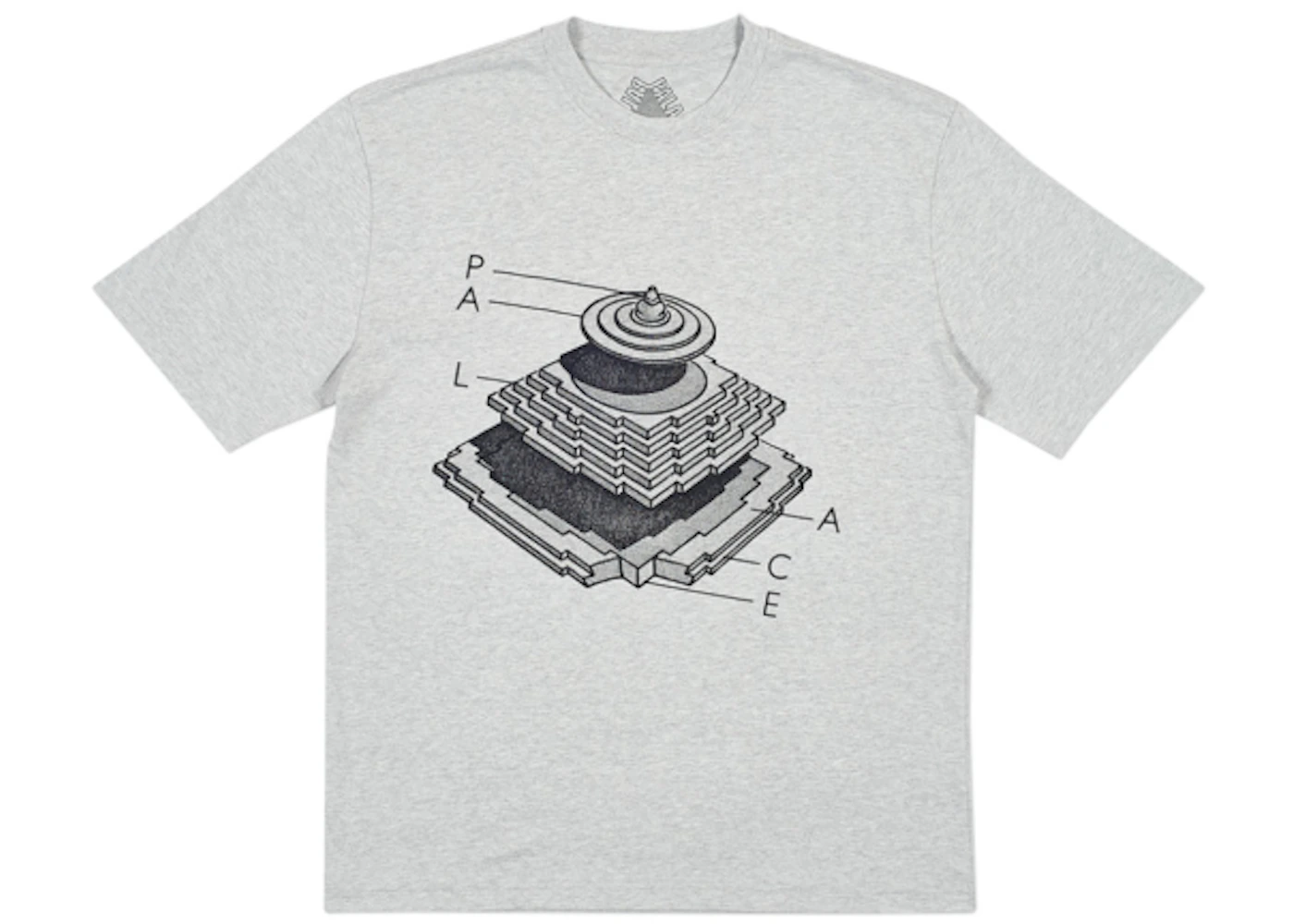 Palace Pyramidal T-Shirt Grey Marl Men's - FW18 - US
