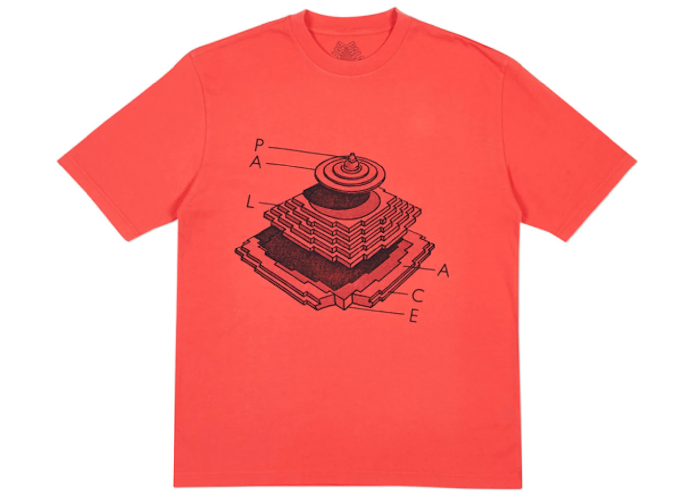 Palace Pyramidal T-Shirt Light Red Men's - FW18 - US