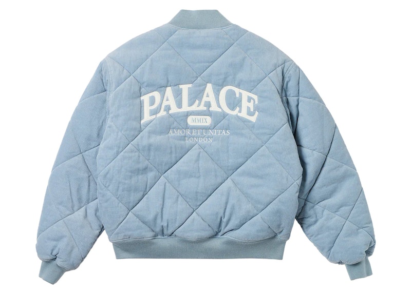 Palace Quilted Jacket Chill Blue Men's - FW23 - US