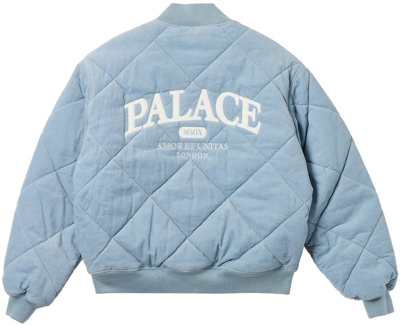 Palace Quilted Jacket Chill Blue Men's - FW23 - US