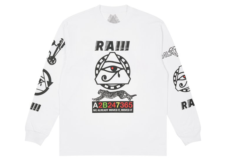 Palace RA Longsleeve White Men's - FW21 - US