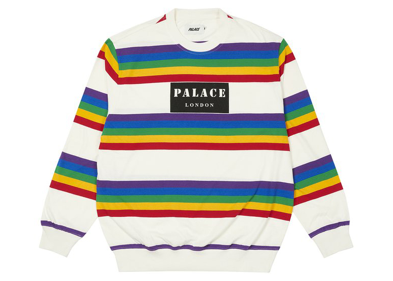 Palace Rainbow Stripe Longsleeve White Men's - US