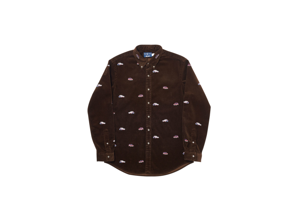 Palace Ralph Lauren Embroidered Cord GTI Shirt Mohican Brown Men's