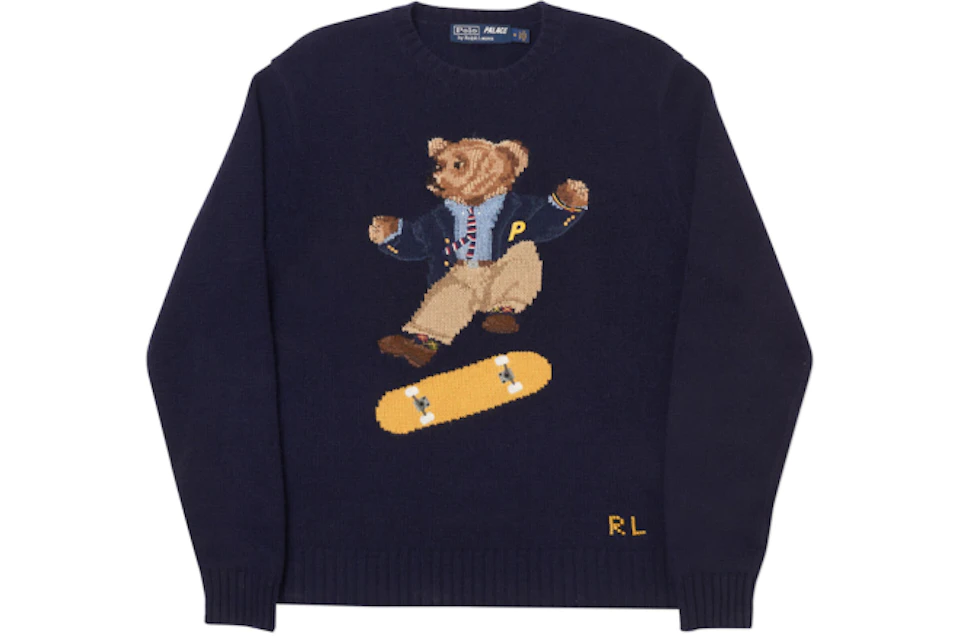 Palace Ralph Lauren Skate Polo Bear Sweater Aviator Navy