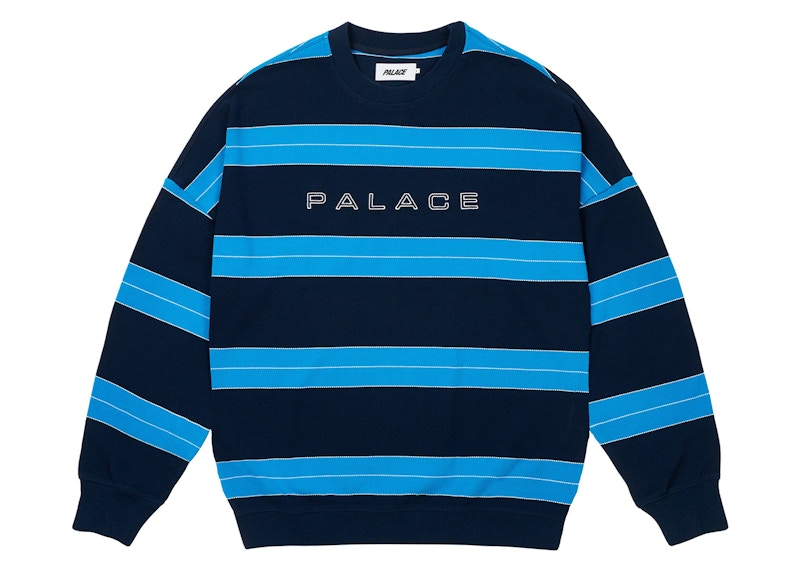 Palace Relax Stripe Crew Navy Men's - FW24 - US