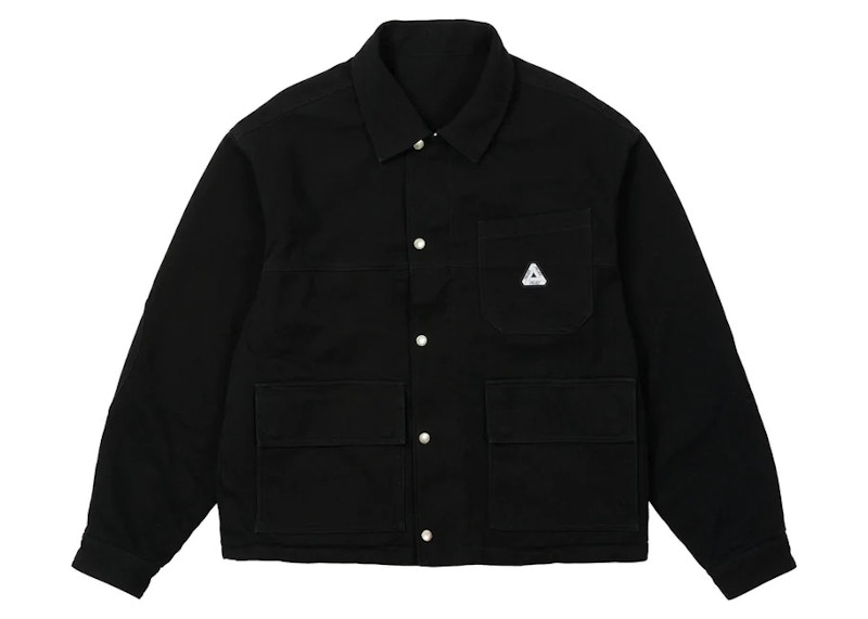 Palace Reversible Canvas Fleece Jacket Black/Black Men's - FW22