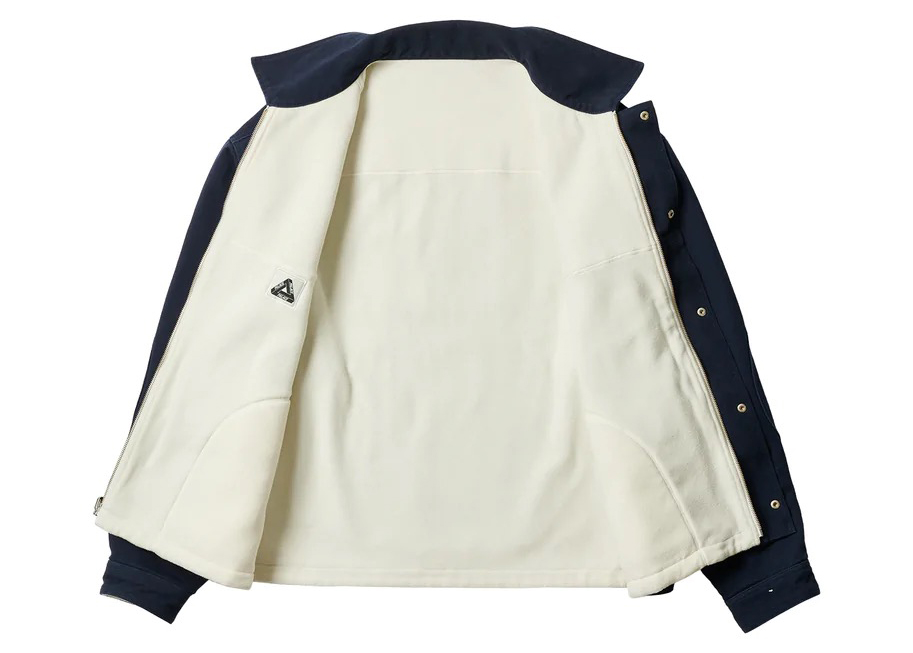 Palace Reversible Canvas Fleece Jacket Navy/Natural Men's - FW22 - US