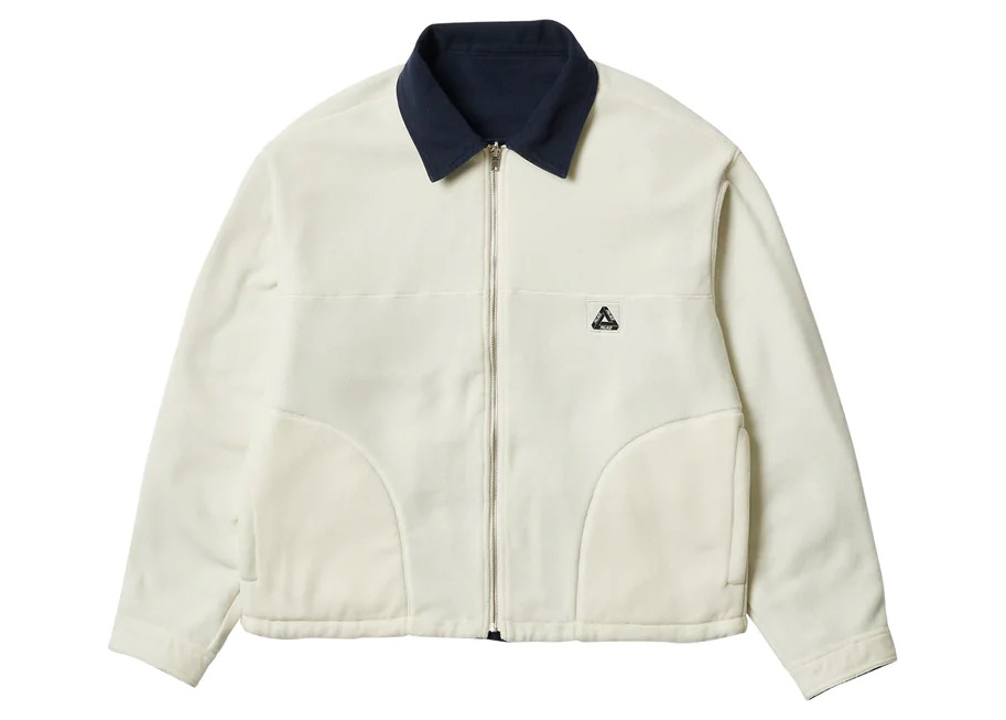 Palace Reversible Canvas Fleece Jacket Navy/Natural Men's - FW22 - US