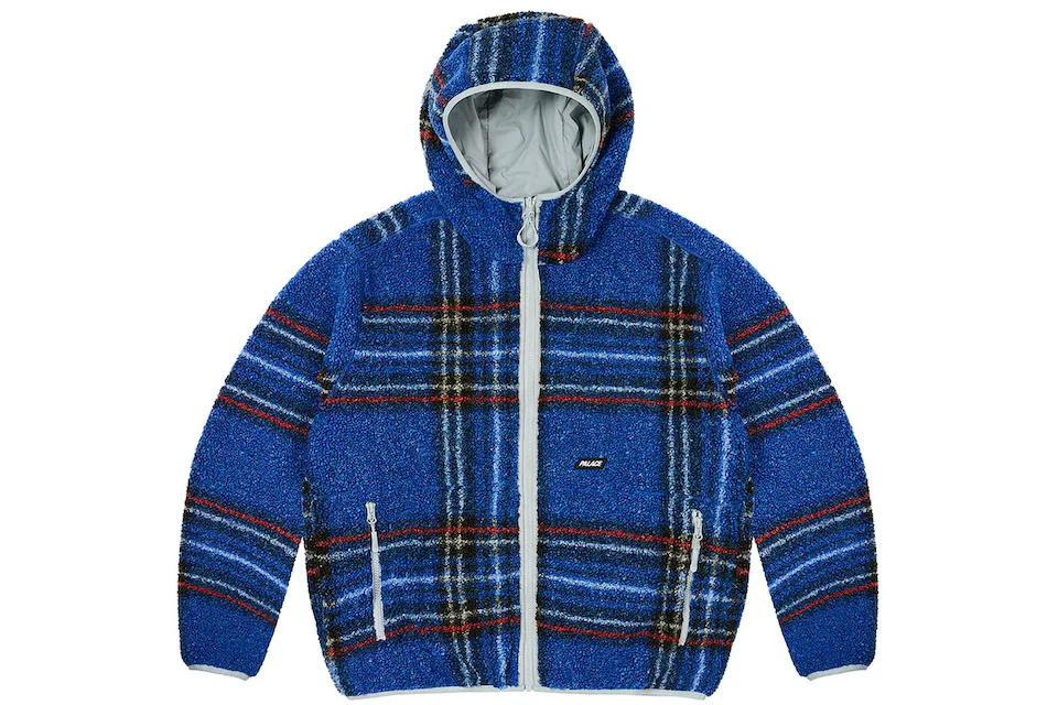 Palace Reversible Check Fleece Jacket Blue Herren - FW23 - DE