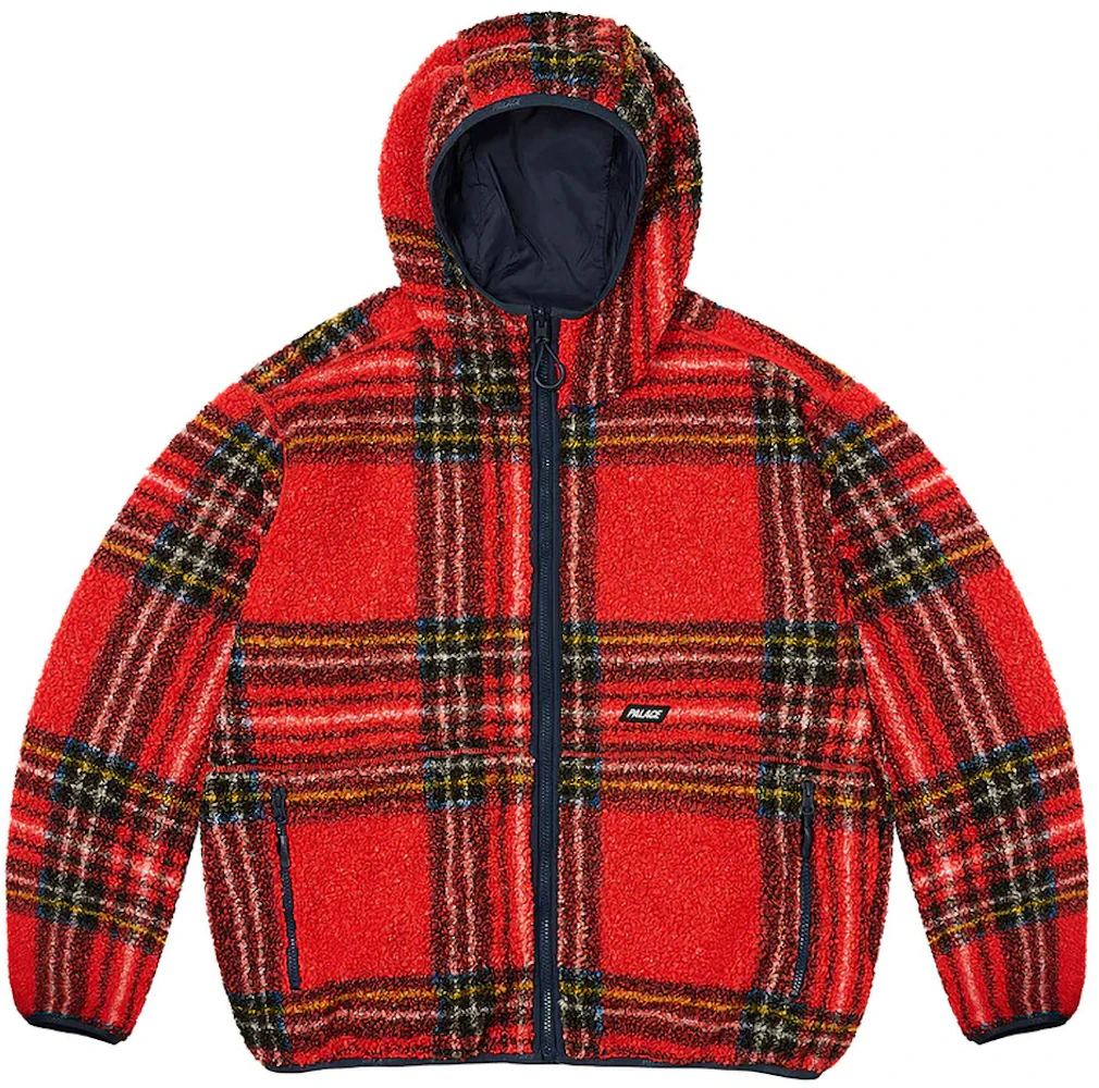 Palace Reversible Check Fleece Jacket Red Men's - FW23 - GB