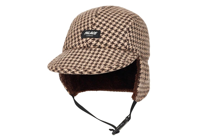 Palace Reverso Earflap 4-Panel Houndstooth Brown