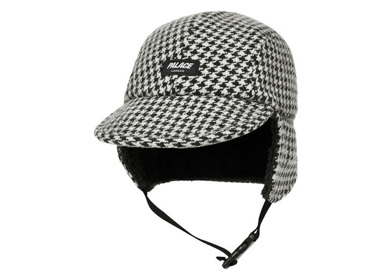 Palace Reverso Earflap 4-Panel Houndstooth White