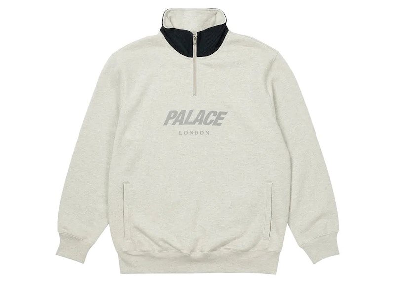 Palace Rib 1/4 Zip Funnel Grey Marl - FW22 Men's - US