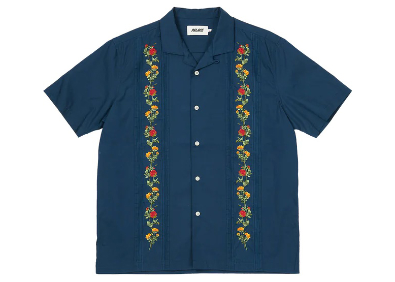 タグ付き新品】Palace Rose Chain Shirt Navy L 製品保証付き comindre