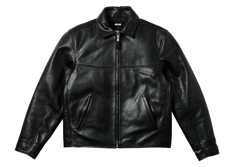 Palace Safe Hands Leather Jacket Black Men's - SS24 - US