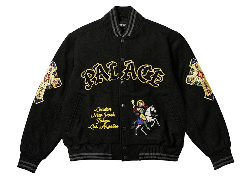 Palace Saints Varsity Jacket Black