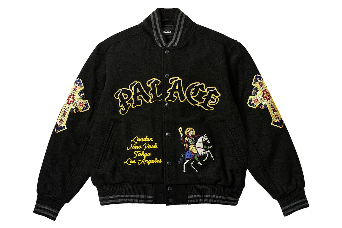 Pre-owned Palace Saints Varsity Jacket Black