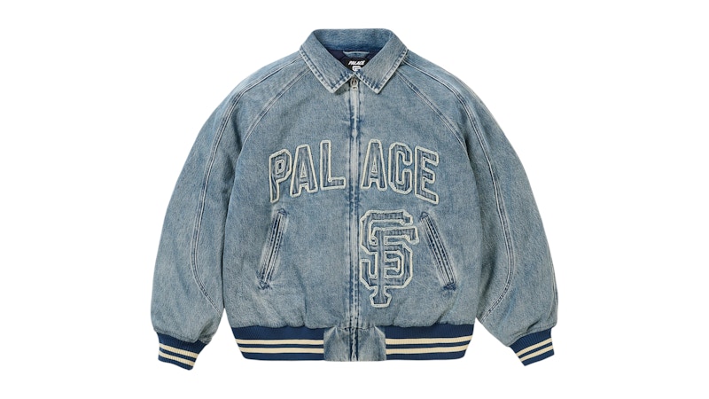 Palace San Francisco Giants Denim Varsity Jacket Stone Wash Men's Palace San Francisco Giants Denim Varsity Jacket Stone Wash Men's