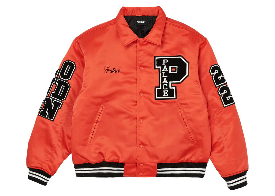 Palace Satin Varsity Jacket Orange メンズ - FW22 - JP