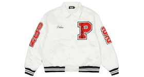 Palace Satin Varsity Jacket White