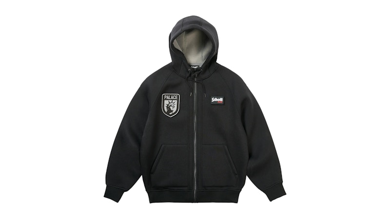 Palace Schott Bonded Fleece Hoodie (SS26) Black Men's - SS26 - US