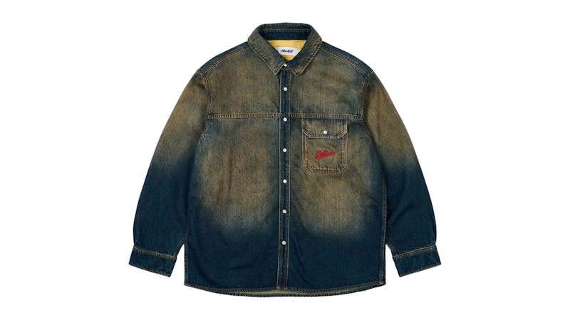Palace Scripty Jeanshemd Sandwash Indigo