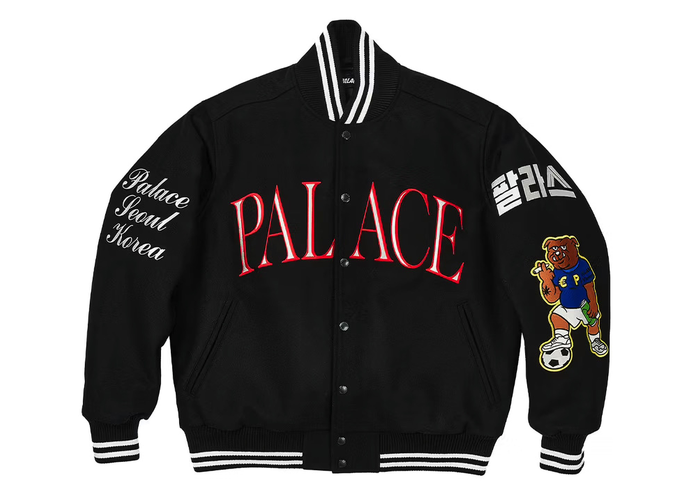 Palace Seoul Exclusive Varsity Jacket Black Men's - SS24 - US