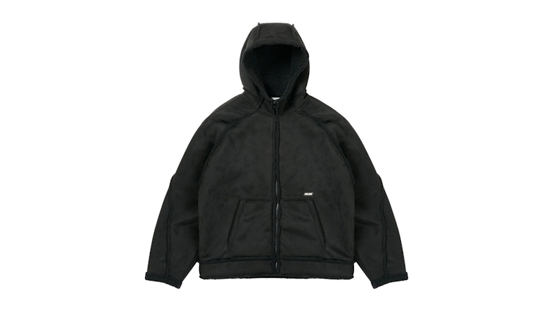 Palace Sherpa Faux Suede Hooded Jacket Black メンズ - FW25 - JP