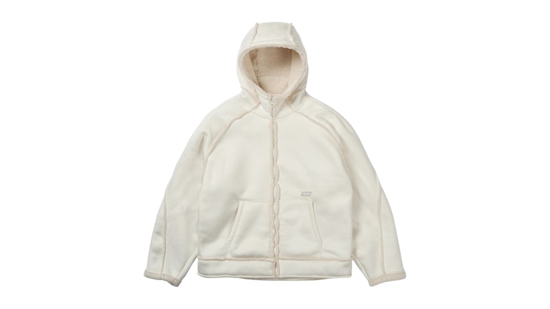 Palace Sherpa Faux Suede Hooded Jacket White メンズ - FW25 - JP