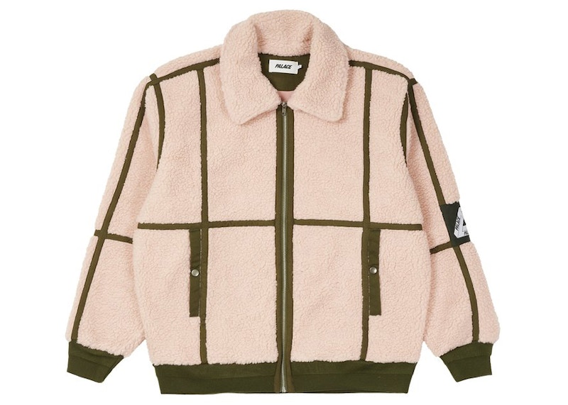 Palace Sherpa Flight Jacket Pink/Olive Men's - US