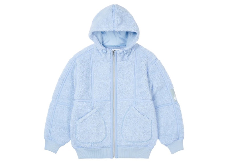 Palace Sherpa Hooded Jacket Light Blue - FW22 Men's - US