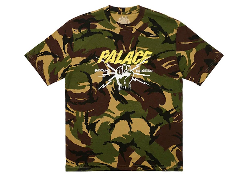 Pre-owned Palace Men's Shocking Behaviour T-shirt In Woodland Camo